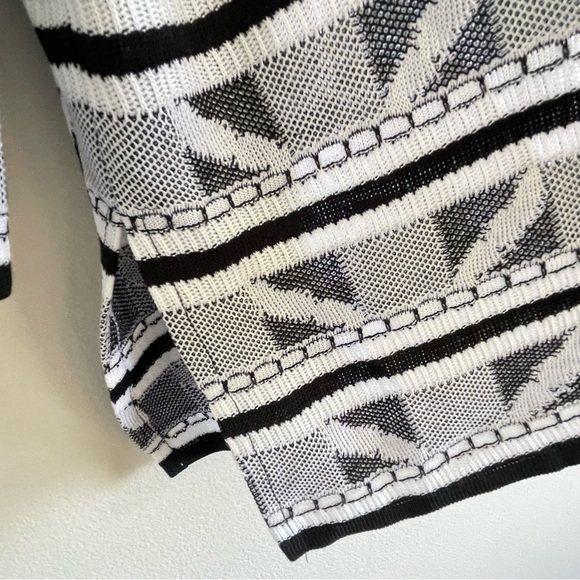 Ming Wang Geometric Cardigan Black/White Size 2X - Picture 2 of 12